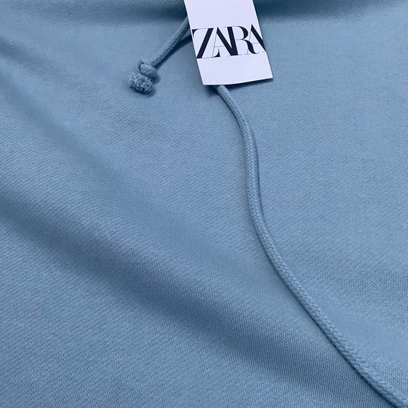 NWT Zara Soft Blue Long Hoodie - Picture 3 of 3